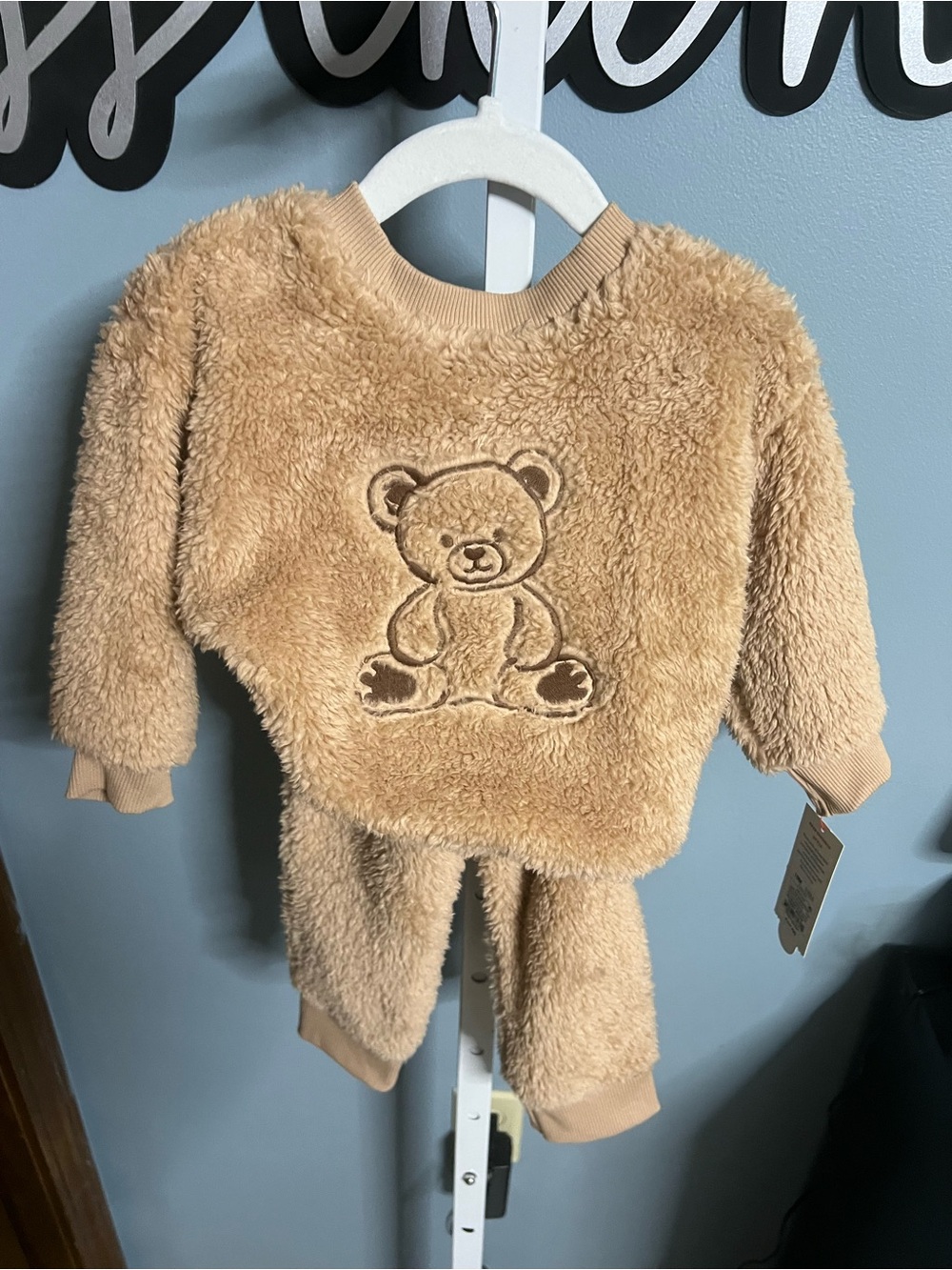 Cat & Jack Cozy Teddy Fleece Kids Sweatsuit Set 18 months NWT